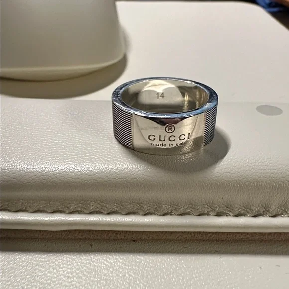 Gucci Sterling Silver Trademark Band Ring - Picture 6 of 6